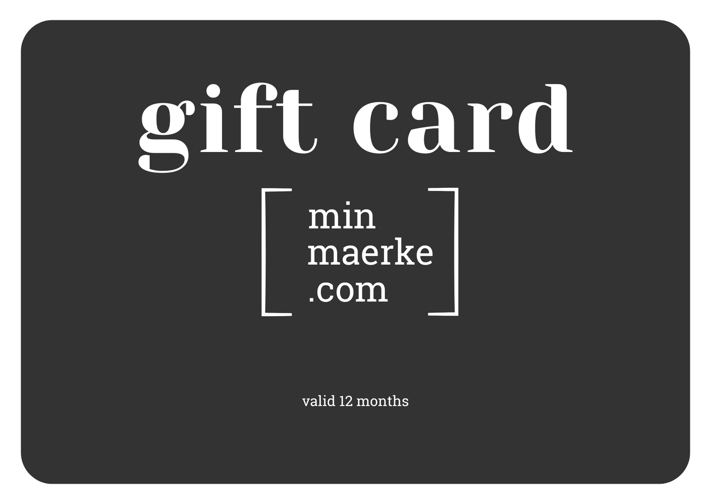minmaerke personal branding gift card